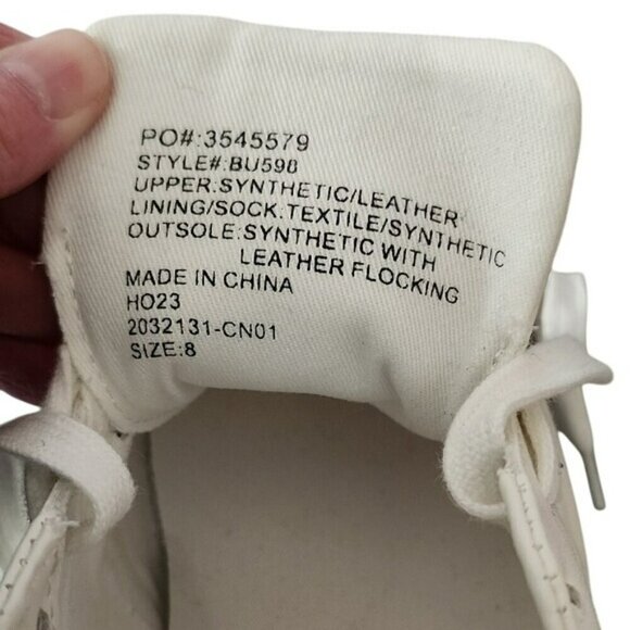 J Crew Factory Women's White with Green Like-New Leather Uppers Preppy Sneaker W - Picture 3 of 9